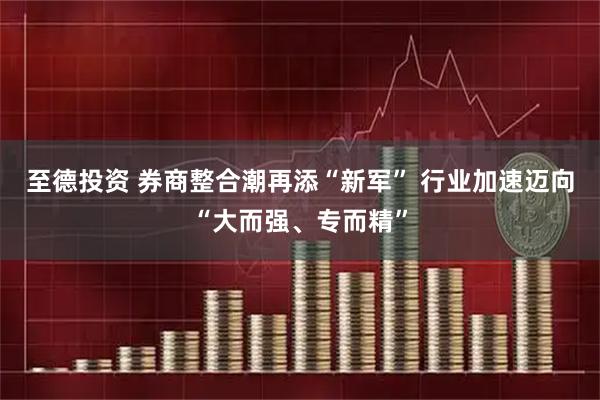 至德投资 券商整合潮再添“新军” 行业加速迈向“大而强、专而精”