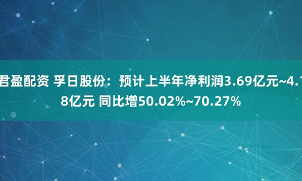 君盈配资 孚日股份：预计上半年净利润3.69亿元~4.18亿元 同比增50.02%~70.27%
