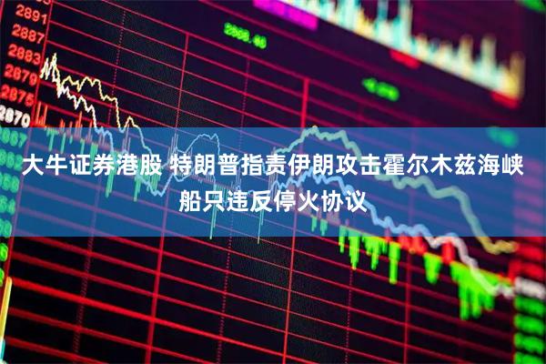 大牛证券港股 特朗普指责伊朗攻击霍尔木兹海峡船只违反停火协议