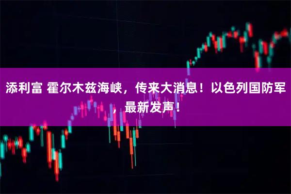添利富 霍尔木兹海峡，传来大消息！以色列国防军，最新发声！
